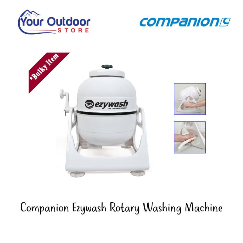 Companion Ezywash Washing Machine. Hero image with title and logos