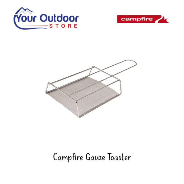 Campfire Gauze Toaster Hero image with title and logos