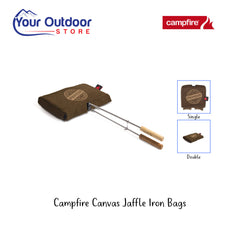 Campfire Jumbo Jaffle Iron Canvas Bag. Hero image with title and logos