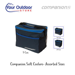 Companion Soft Coolers. Hero image with title and logos