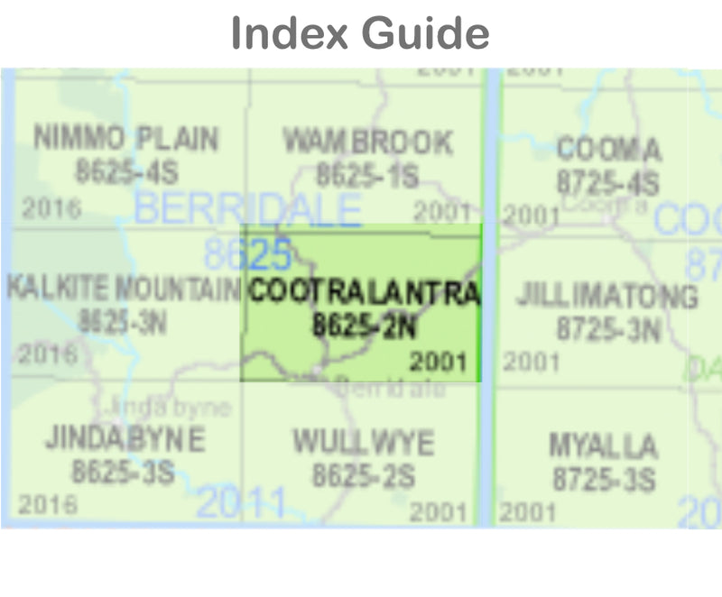 Cootralantra 8625-2-N NSW Topographic Map 1 25k