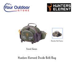 Hunters Element Divide Belt Bag. Hero Image Showing Logos, Title and Variants. 