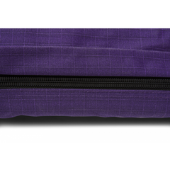 Purple | Close up of black zipper #colour_purple