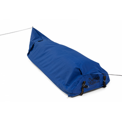 Royal Blue | Top view with relaxed canvas. Head and Foot Guy ropes pegged out #colour_royal-blue