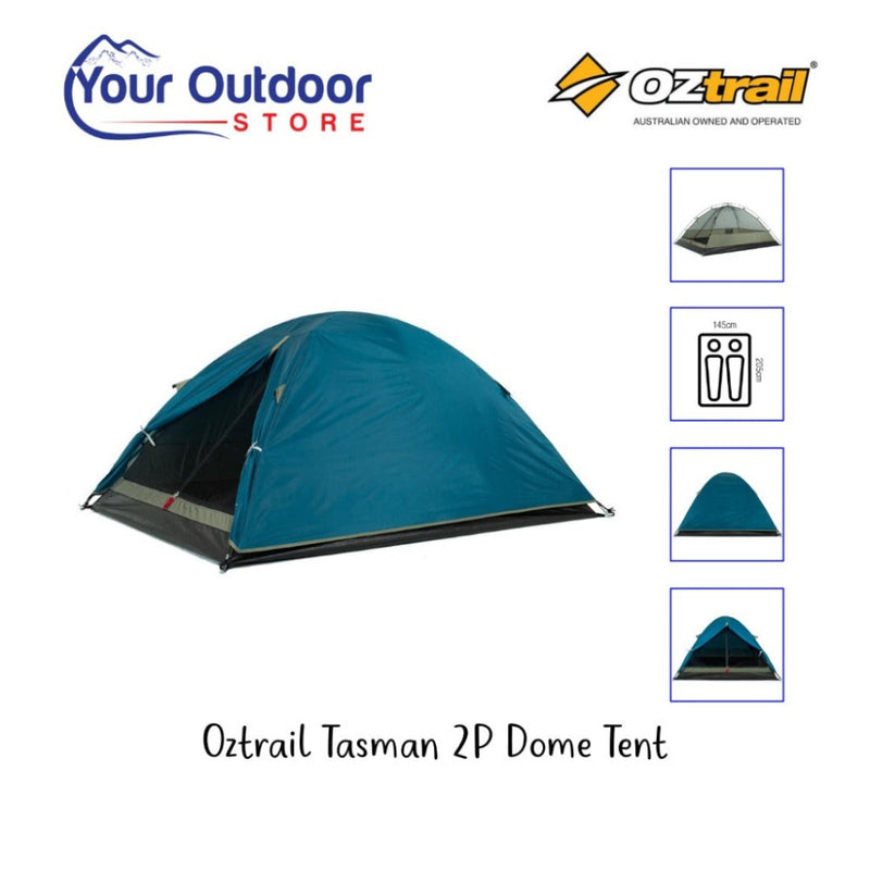 Blue | Oztrail Tasman 2P Dome Tent. Hero Image