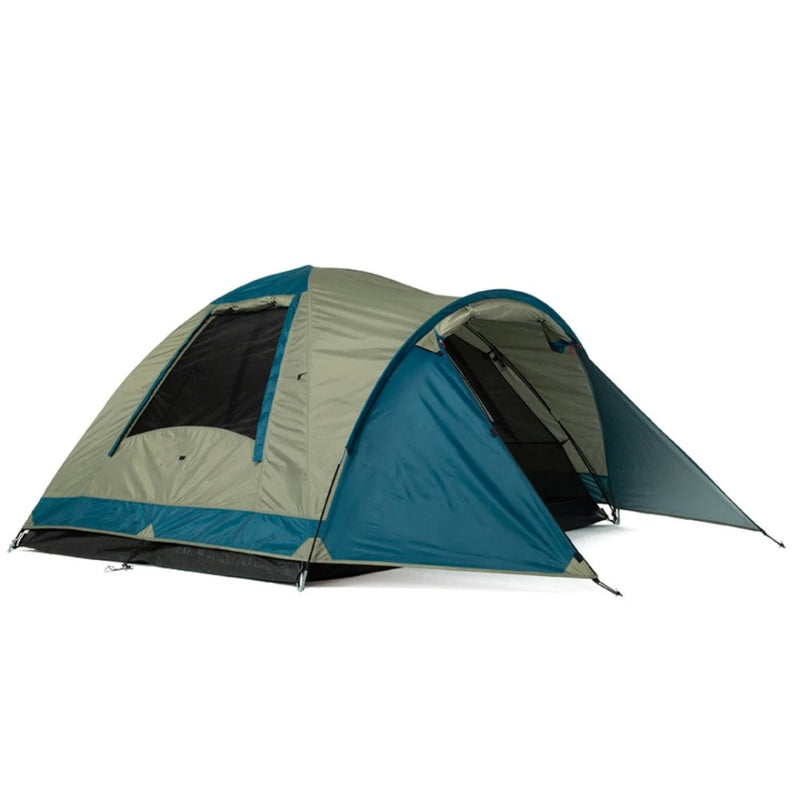 Oztrail Tasman 3V Dome Tent angled side view right hand side