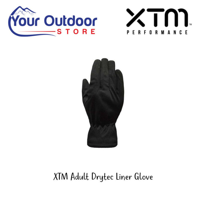 Black | XTM Drytec Liner Glove. Hero image with title and logo