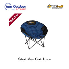 Oztrail Moon Chair Jumbo. Hero image with title and logos.