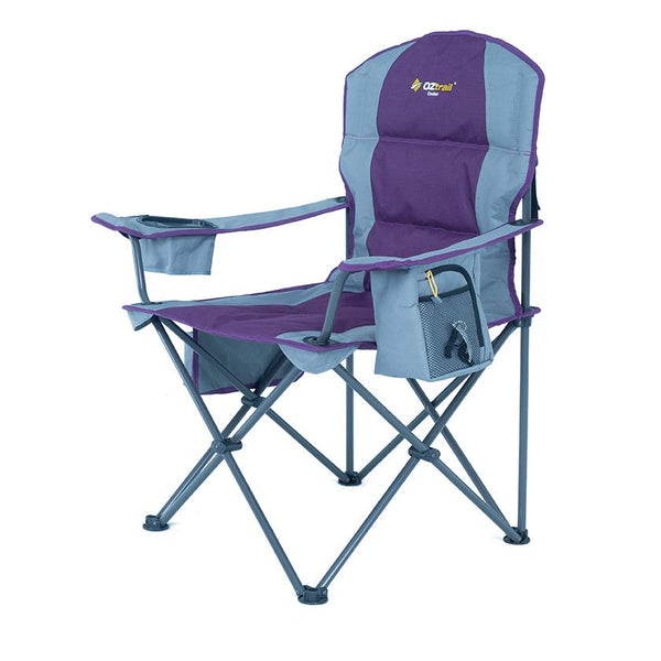 Purple | Angles side view showing cooler pocket with mesh storage pocket and side access