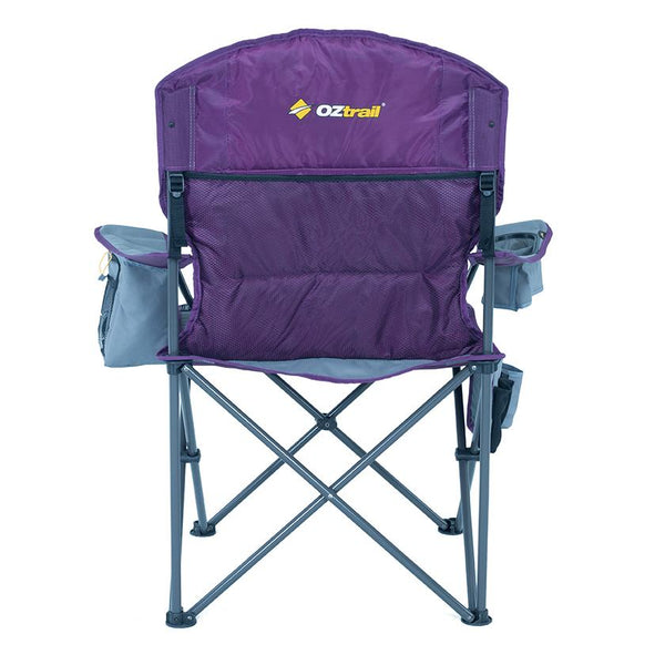 Purple | Direct back view showing mesh storage pocket