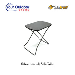 Oztrail Ironside Solo Table. Hero image with title and logos