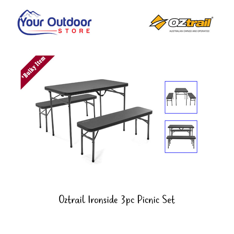 Oztrail Ironside Picnic Set. Hero image with title and logos