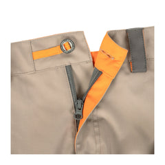 Sand Charcoal | Hunters Element Atlas Pants Front View Showing Zip and Button Closure. 