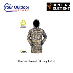 Hunters Element Odyssey jacket. Hero Image Showing Logos and Title. 