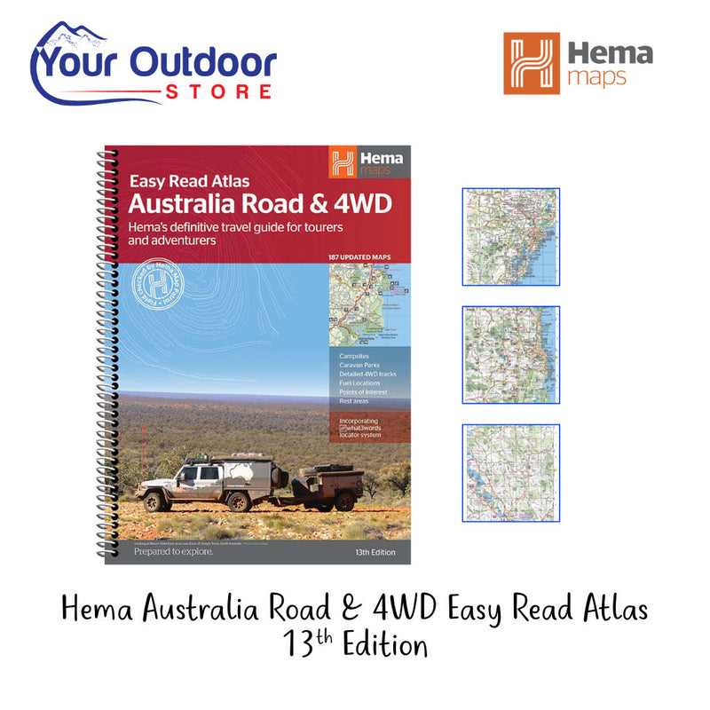 Hema Australian Road and 4WD Atlas (Easy Read). Hero images