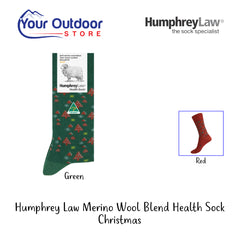 Green | HumphreyLaw Merino Wool Blend Health Sock - Christmas- Hero
