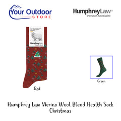 Red | HumphreyLaw Merino Wool Blend Health Sock - Christmas- Hero