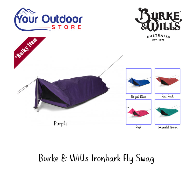 Purple | Burke & Wills Ironbark Fly Swag. Hero Image #colour_purple