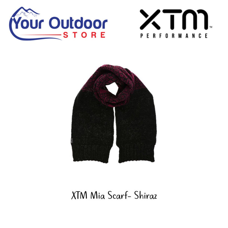 XTM Mia Scarf. Hero Image with title and logos