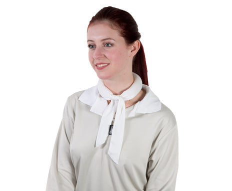 White | UVeto Kool Tie. On female model