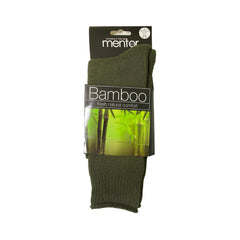 Khaki | Mentor Bamboo Comfort Socks in Packaging.
