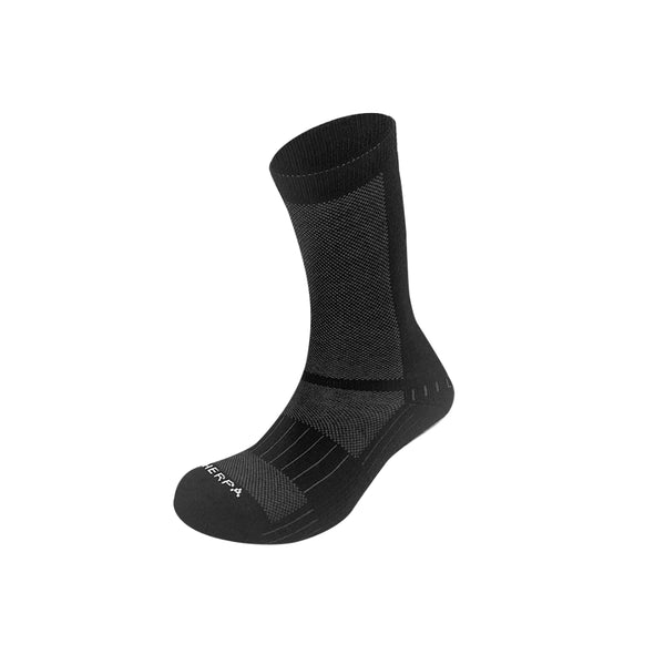 Black | Sherpa Merino Lite Hiker Sock Mid Calf Crew Length.
