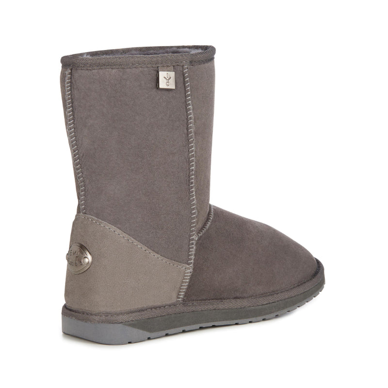 Charcoal | Angled side view of boot from the heel