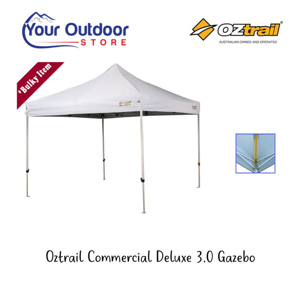 White | Oztrail Commercial Deluxe 3.0 Gazebo. Main Image