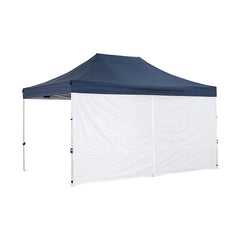 White | Oztrail Gazebo Solid Wall With Centre Zip 4.5m