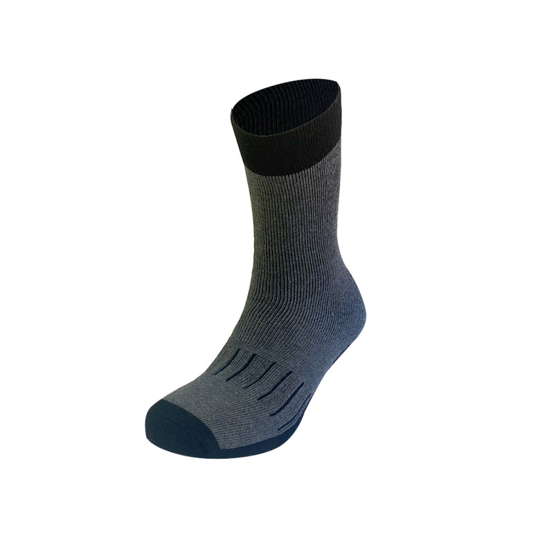 Black / Grey | Sherpa Outdoor Hiker Sock. Mid Calf Crew Length. 