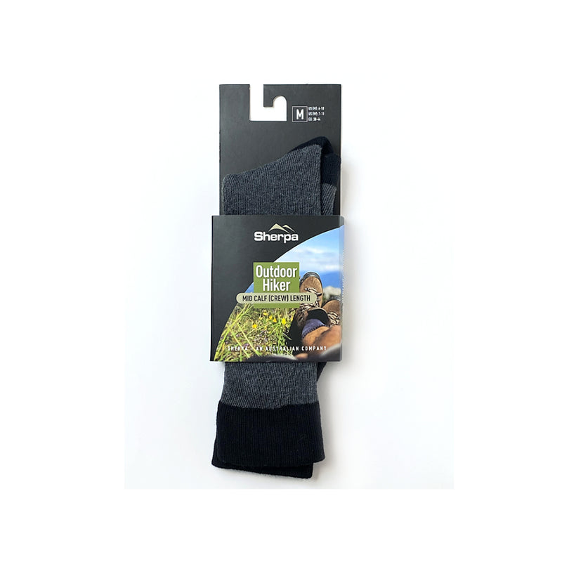 Black / Grey | Outdoor Hiker Sock in Packaging. 