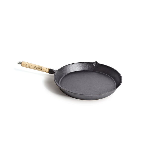 Front View Showing Pan and Detachable Wooden Handle.  