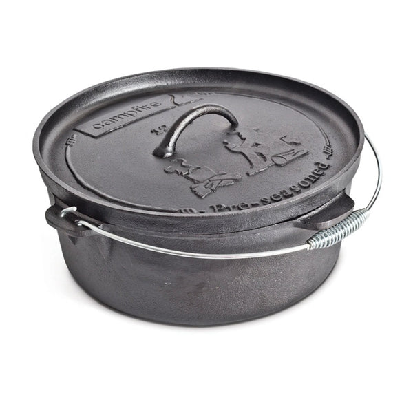 12 Quart Campfire Cast Iron Round Camp Oven