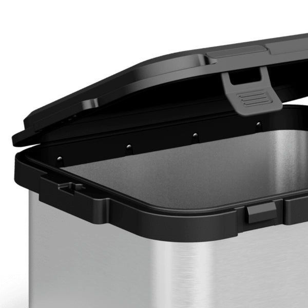Stainless Steel | Close up of open lid