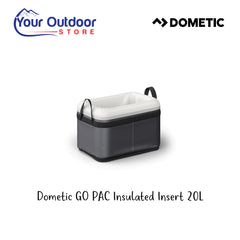 Dometic GO PAC Insulated insert 20L. Hero image with title and logos
