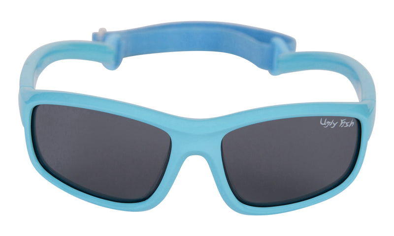 Blue | Ugly Fish Ankle Biters Polarised - PB002 B.SM. Front View with Adjustable strap attached