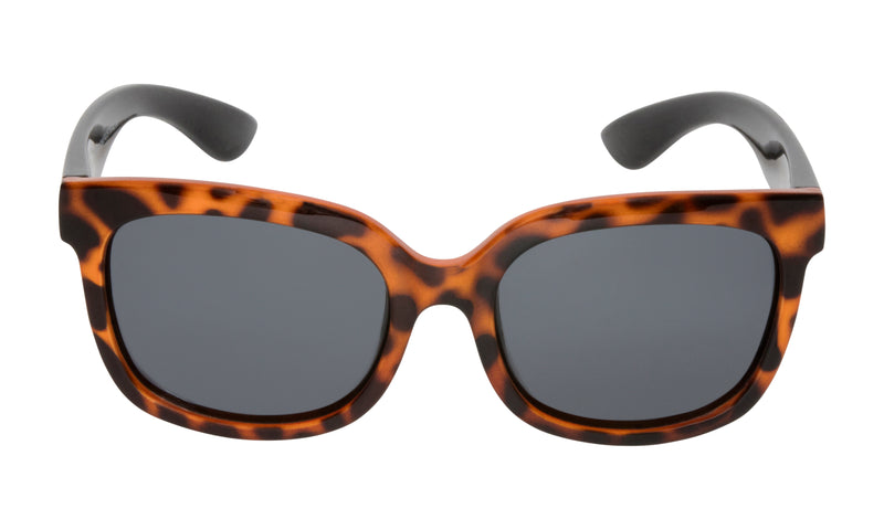 Leopard Print Black | Ugly Fish Mermaid Junior Unbreakable Sunglasses PKM511 BR.SM. Front View