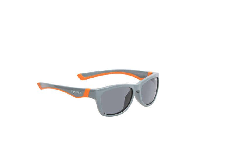 Grey / Orange | Ugly Fish Junior Unbreakable Sun Glasses PK488 GY.SM. Angled Side View