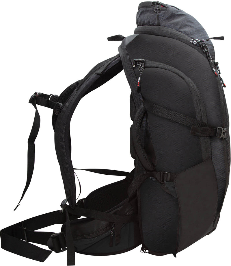 Jet Black | Black Wolf Minimalist 45 Backpack. Left Side