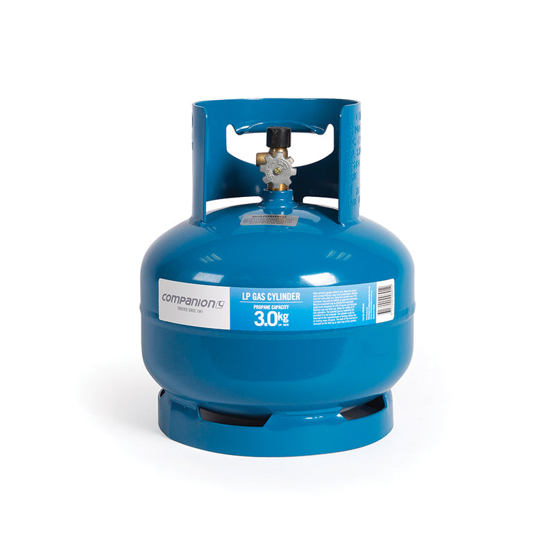 Blue | 3.0 kg Companion LPG Gas 3/8in Cylinder.