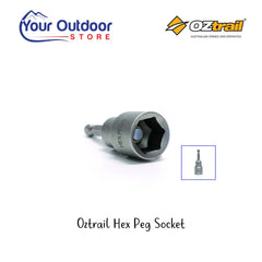 Oztrail Hex Peg Socket. Hero image with title and logos