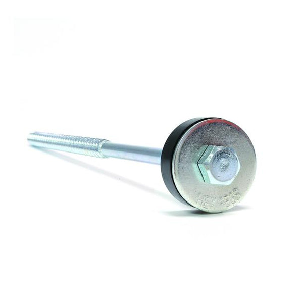 Oztrail Hex Peg ‘Flat Top’ Drillable Tent Peg. laying on its side showing top