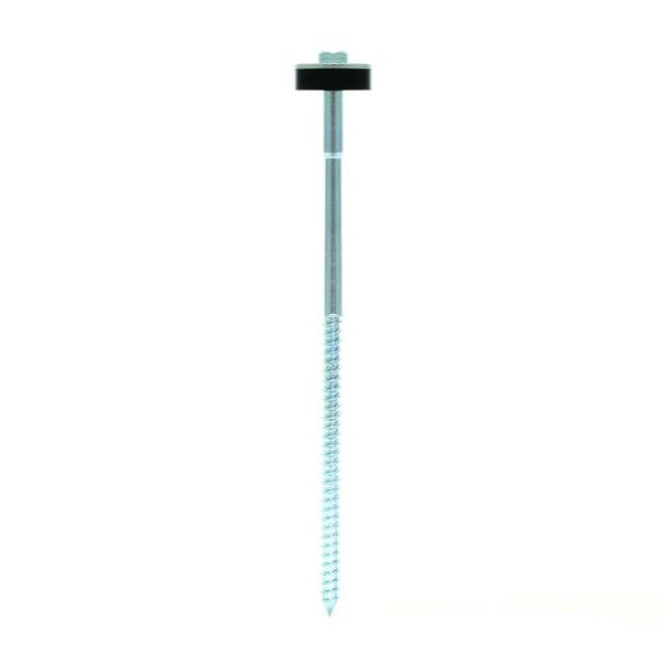 Oztrail Hex Peg ‘Flat Top’ Drillable Tent Peg. Upright, side on view of thread