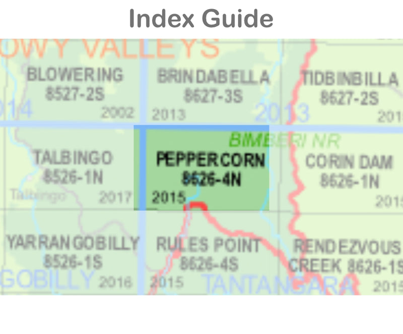 Peppercorn 8626-4-N NSW Topographic Map 1 25k