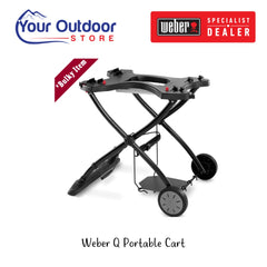 Weber Q Portable Cart. Hero image showing logos and title.