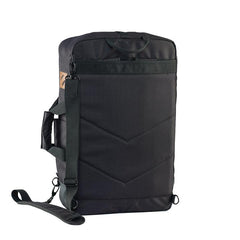 Black | Caribee Red Wing 2.0 Cabin Bag. Back view backpack shoulder straps tucked away