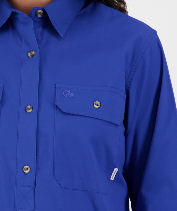 Electric Blue | Left Shoulder With Chest Pockets and Buttons
