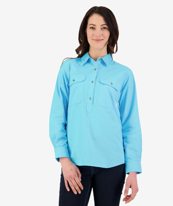 Marine | Swanndri Womens Roma Long Sleeve Shirt. Front View