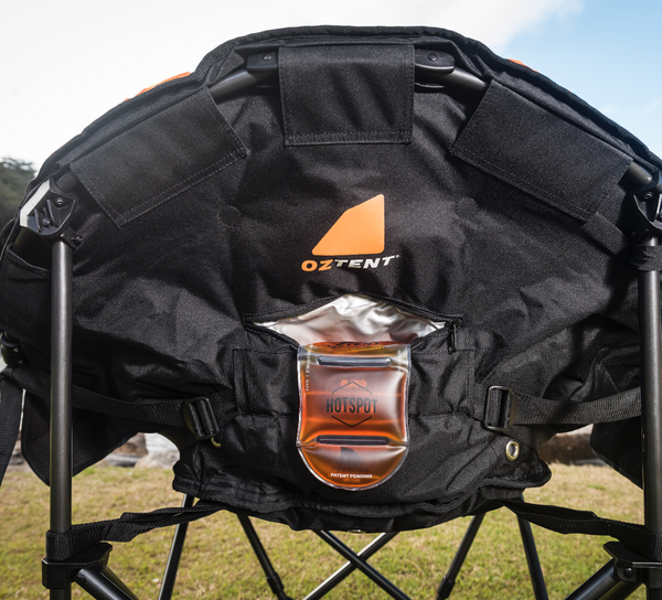 HotSpot pocket with pouch from the back of the chair outdoors