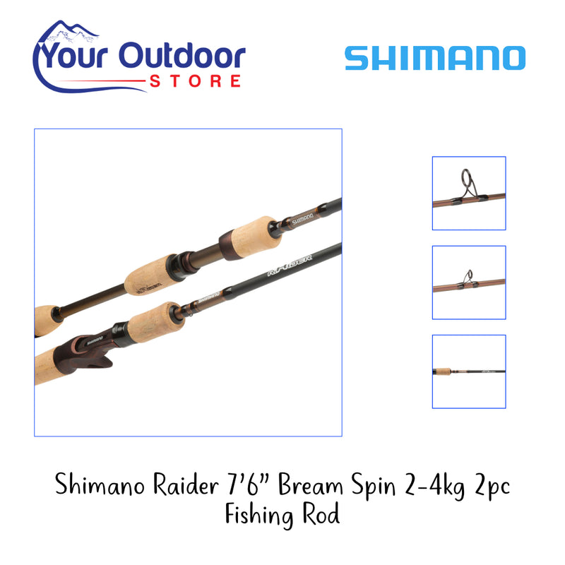 Shimano Raider 7'6" Bream Spin 2-4kg 2pc Fishing Rod- Hero